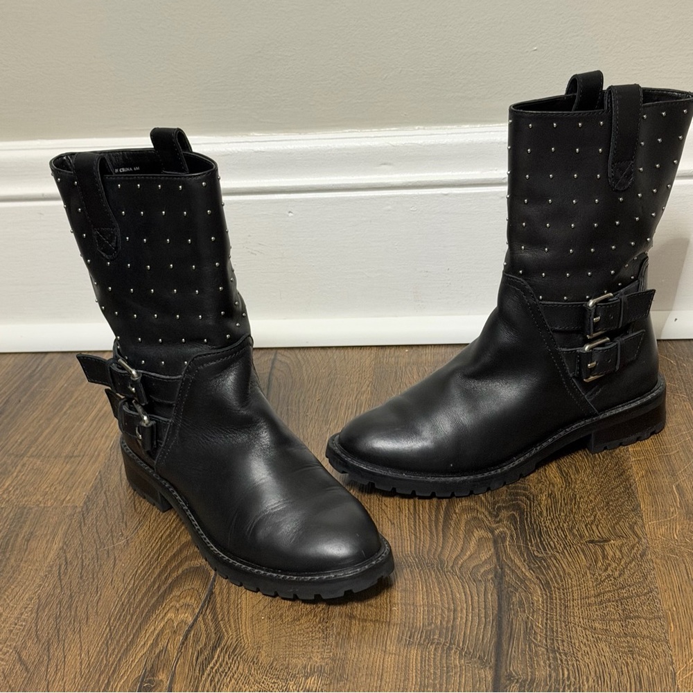 Banana Republic leather Black Studded Women's Boots s/6